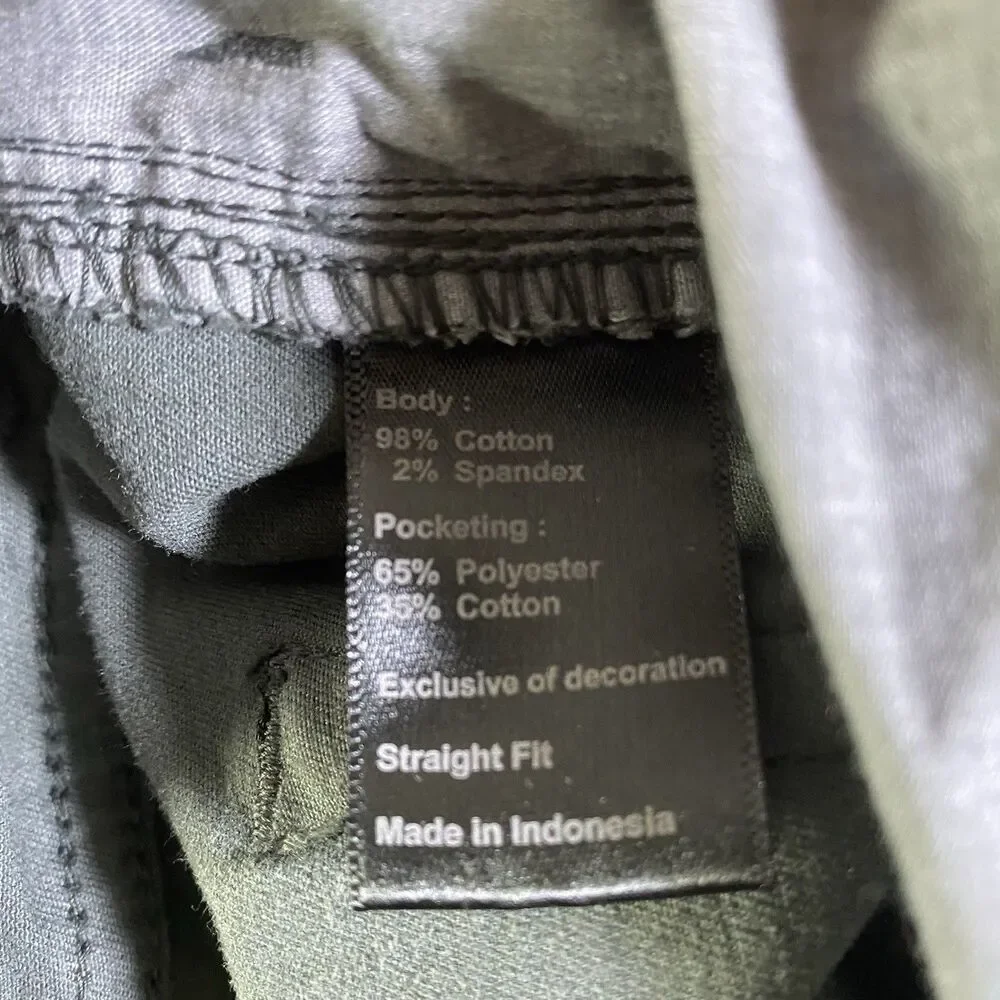 Flint and Tinder Chino Pants Straight Fit Green Casual Men's 36x34 Cotton